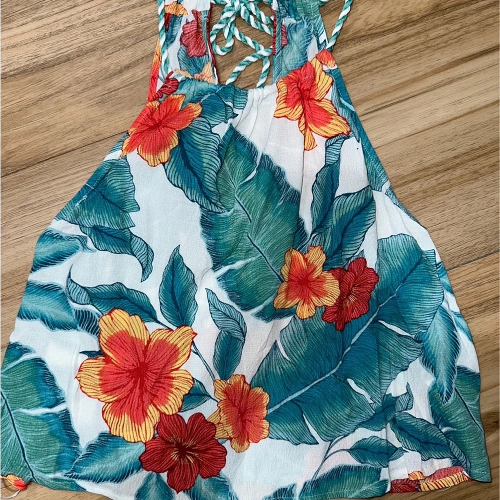 Tropical Floral Halter Top